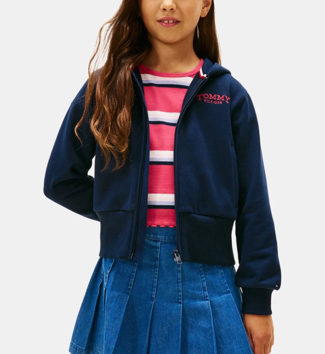 Свитшот с фирменным логотипом из смесового хлопка Tommy Hilfiger, синий — фото 2