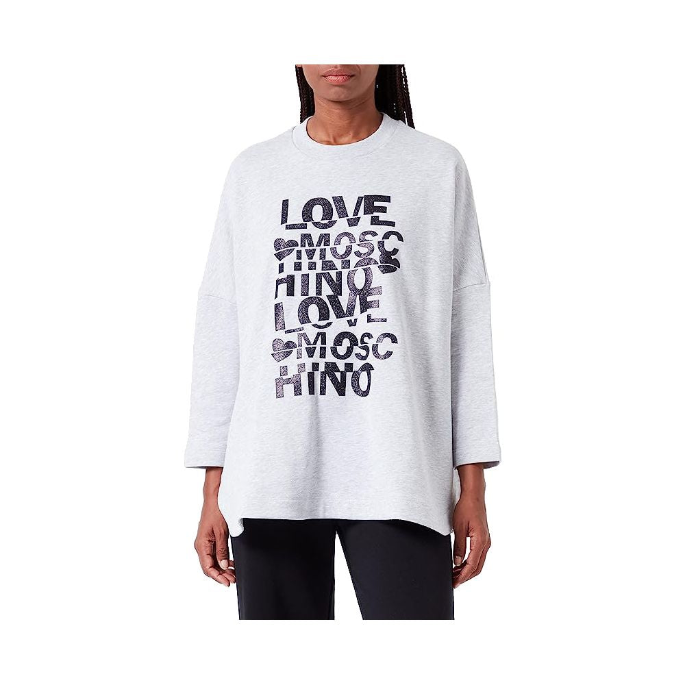 

Love Moschino Хлопковый женский женский свитер, серый