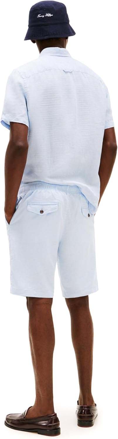 Мужские летние льняные шорты Tommy Hilfiger 10 дюймов свободного кроя, Breezy Blue — фото 4