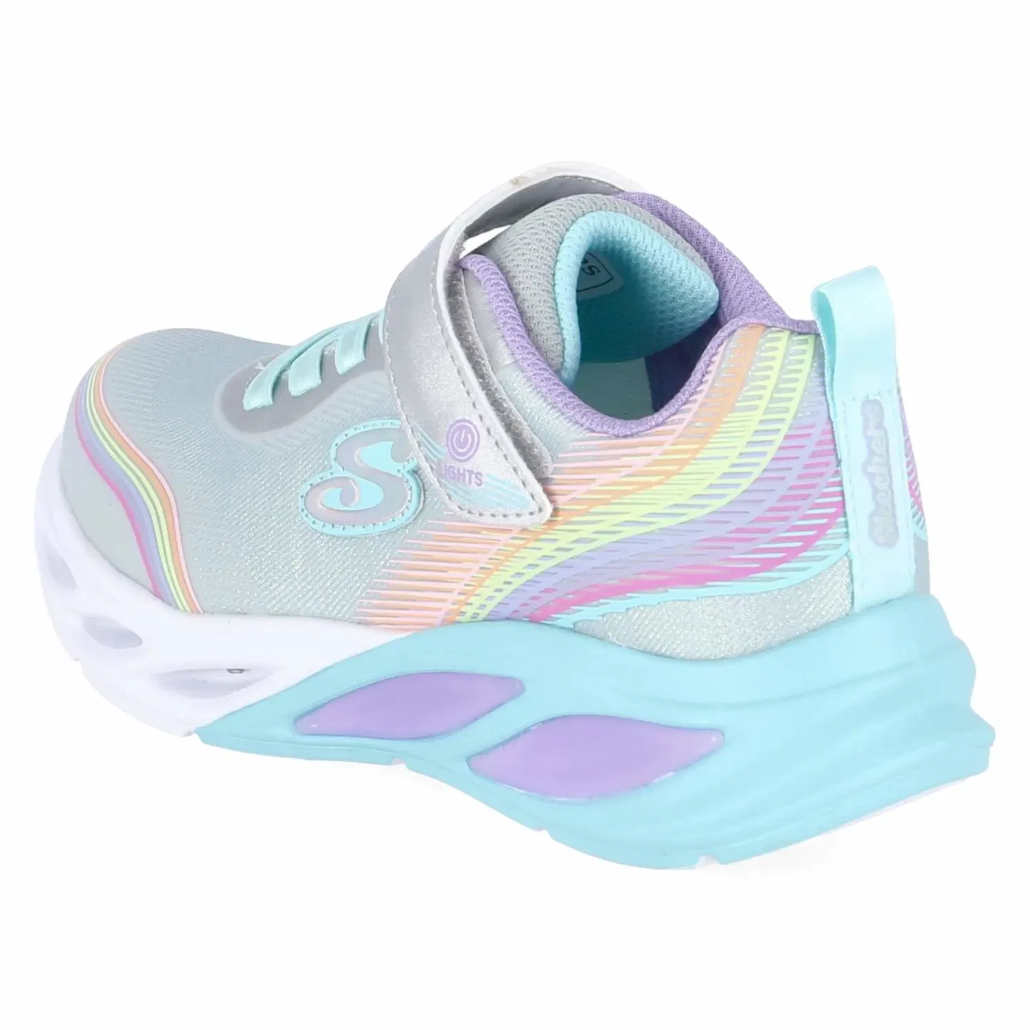 Сникерсы с подсветкой Skechers, серебристый/платиновый — фото 3