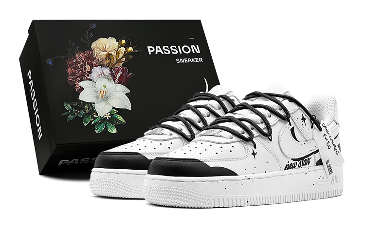 

Кроссовки Nike Air Force 1 Skateboarding Shoes Women's Low-top White, черный