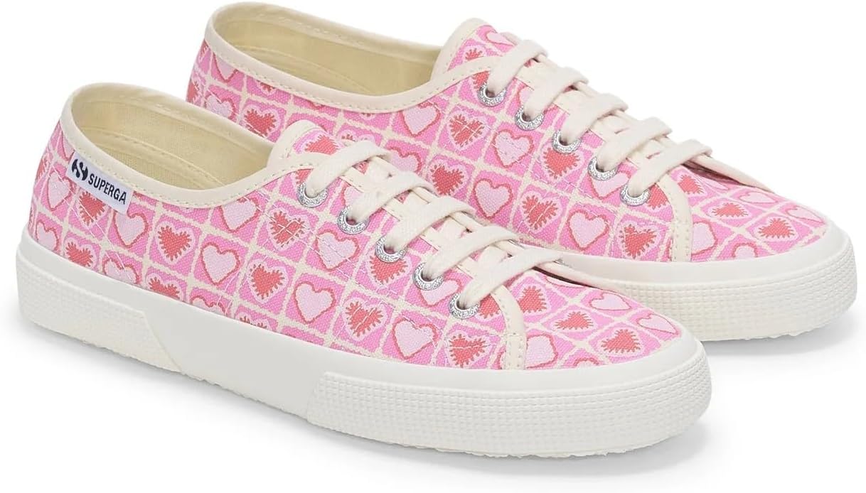 

Кроссовки Superga Unisex 3750 Heart Crochet Print Leggera, Pink-beige-coral