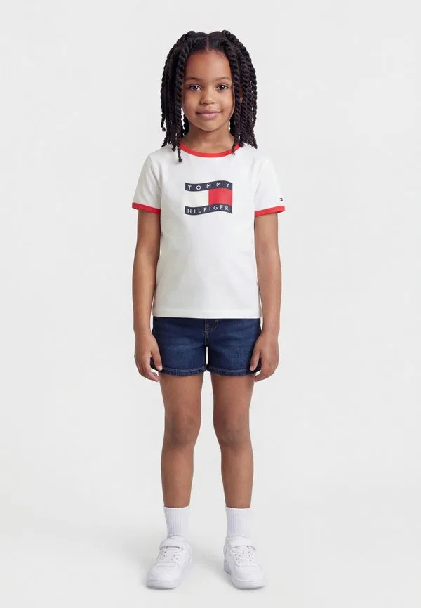 Футболка с принтом в виде волнистого флага Tommy Hilfiger, White
