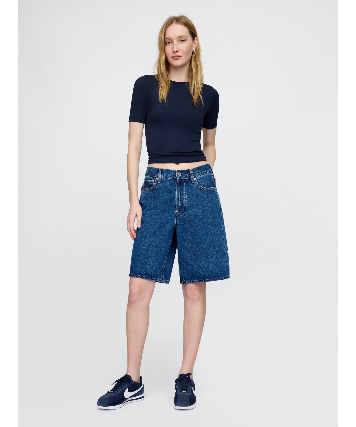 (W) Современная футболка с круглым вырезом GAP, NAVY_UNIFORM