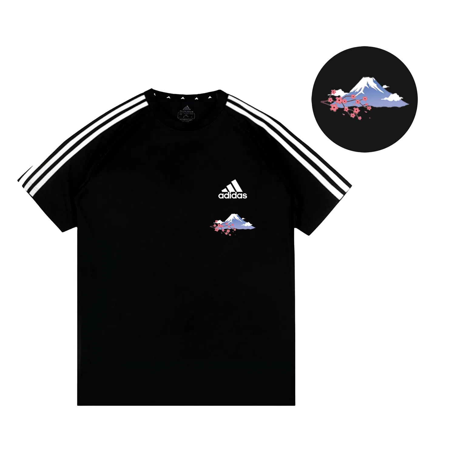 Футболка с принтом Fuji Adidas Black — фото 3