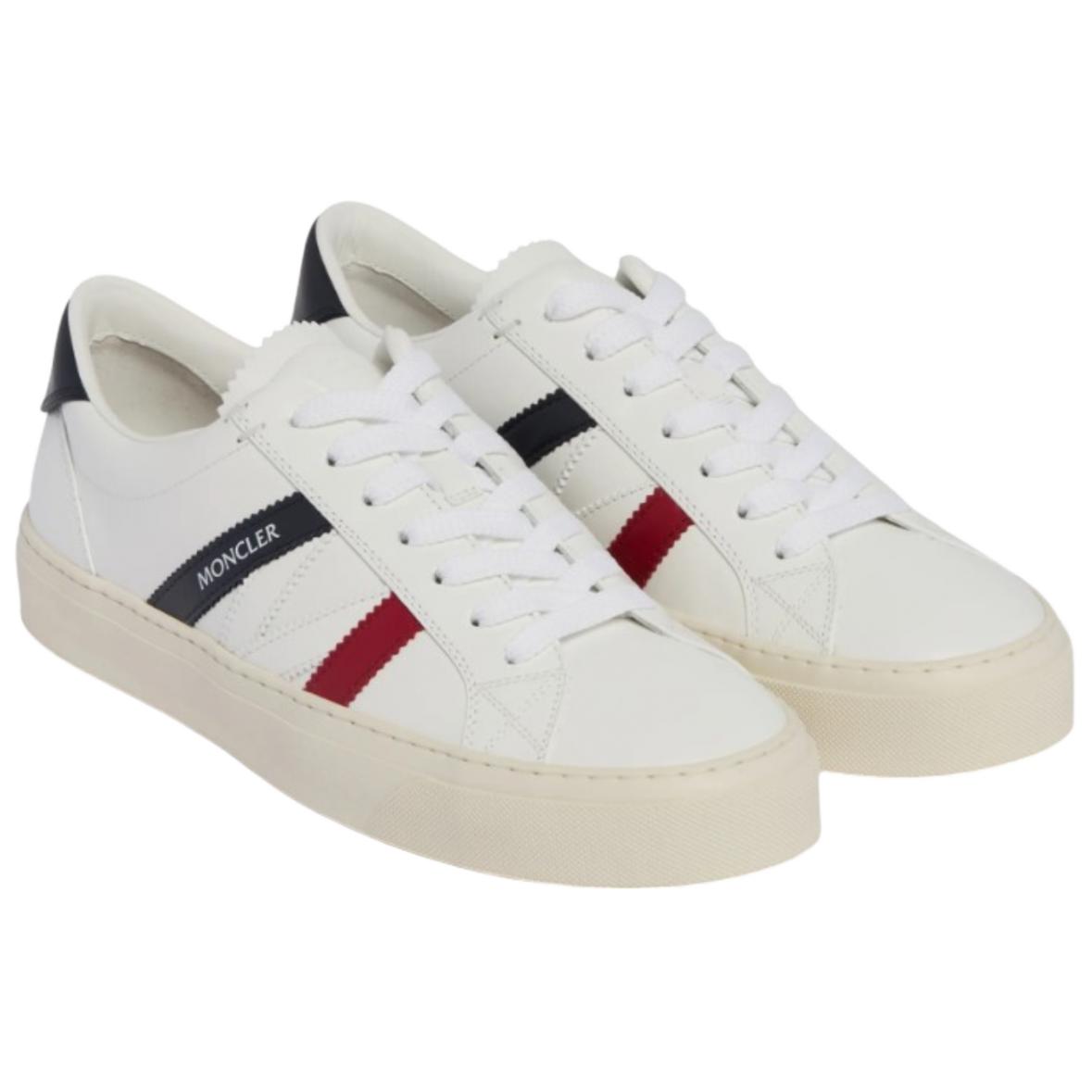 Moncler Мужские белые скейтерские кеды Monaco Low Top — фото 3