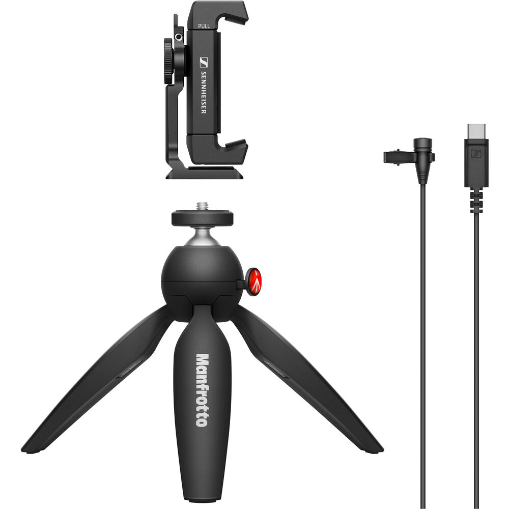 

Мобильный комплект Sennheiser XS LAV USB-C с микрофоном, стойкой Manfrotto Pixi, зажимом с холодным башмаком, чехлом и другими принадлежностями