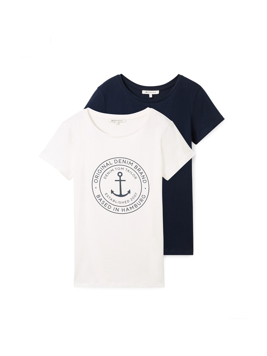 

Рубашка TOM TAILOR DENIM, цвет Dark blue/White
