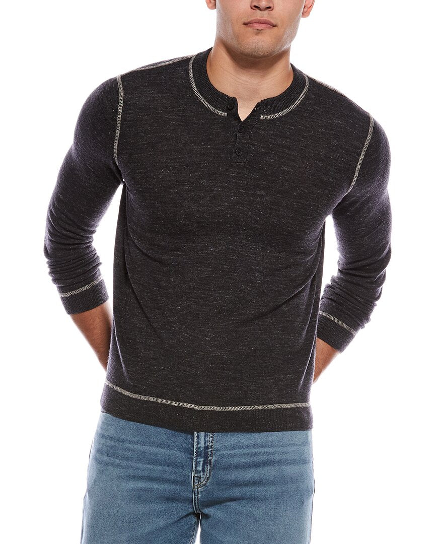 

Осенняя кашемировая шерстяная рубашка-хенли со смесью льна Autumn Cashmere, серый