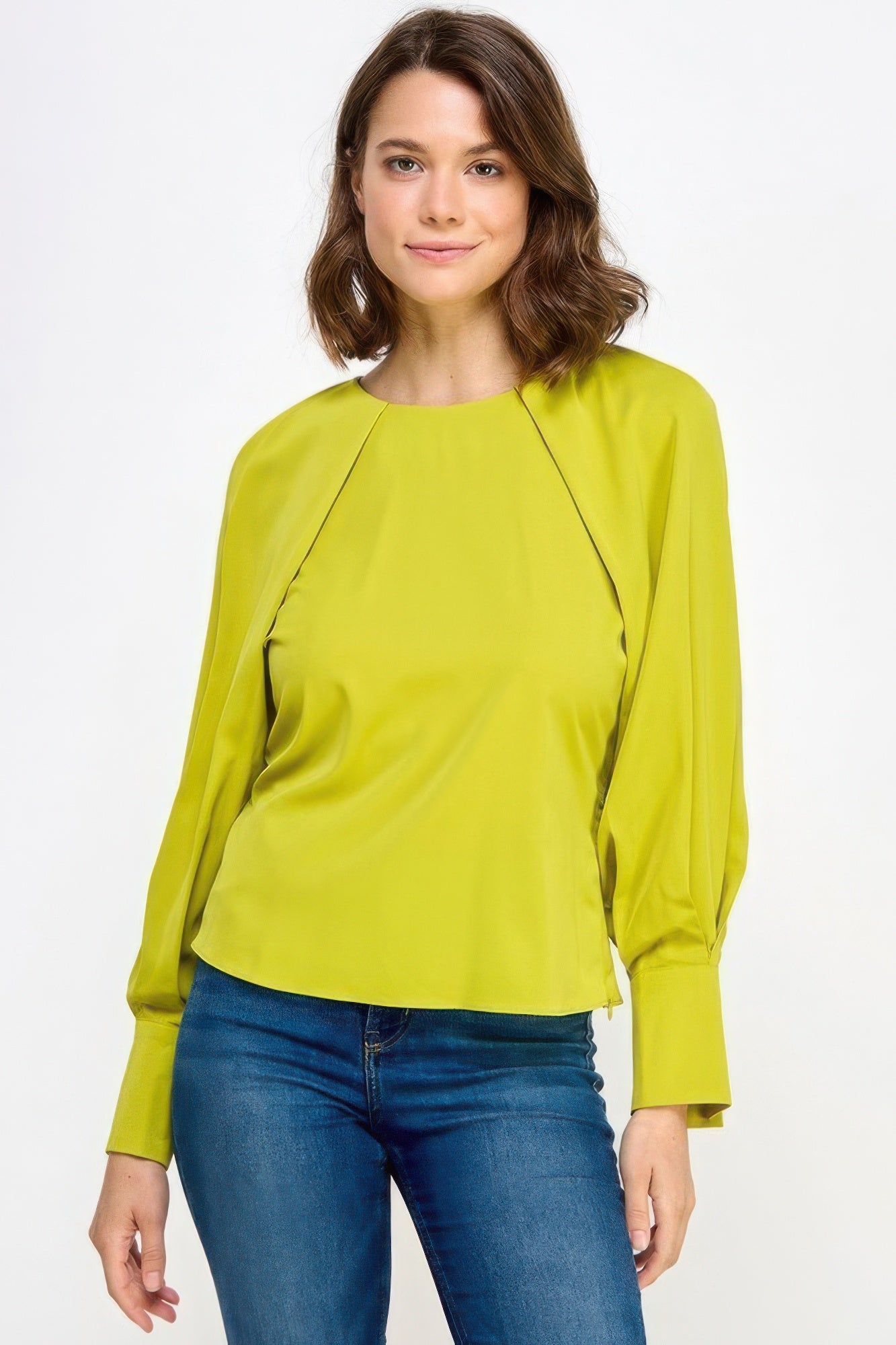 

Топ с длинными рукавами реглан и завязкой на шее сзади FASHNZFAB, цвет citron