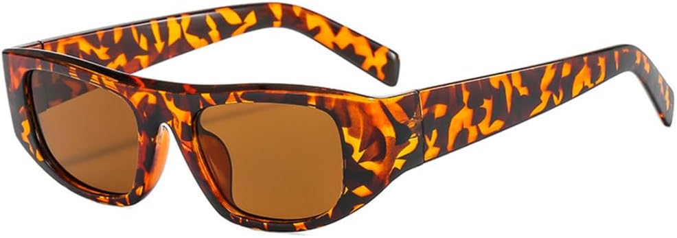 

Винтажные прямоугольные солнцезащитные очки для женщин, ретро-футуристические солнцезащитные очки для мужчин, леопардовый серый цвет, модные декоративные очки MTZJH, C5