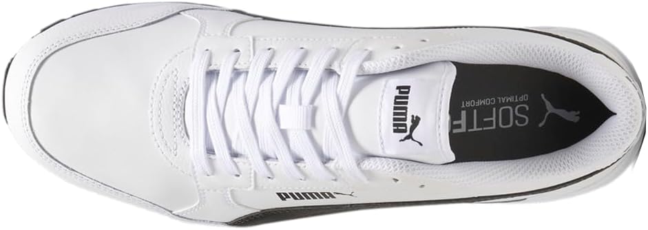 Мужские кроссовки PUMA St Runner V4 из кожи на шнуровке, повседневные - белый и бело-слоновая кость — фото 4