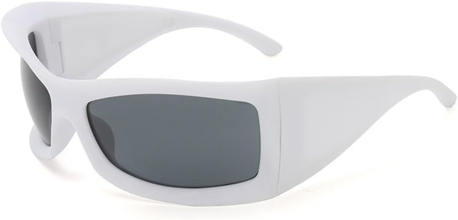 

Большие солнцезащитные очки для женщин, панк-солнцезащитные очки для мужчин, очки в стиле стритвеар, очки для активного отдыха и спорта для мужчин HDUBFY, C2 White Gray