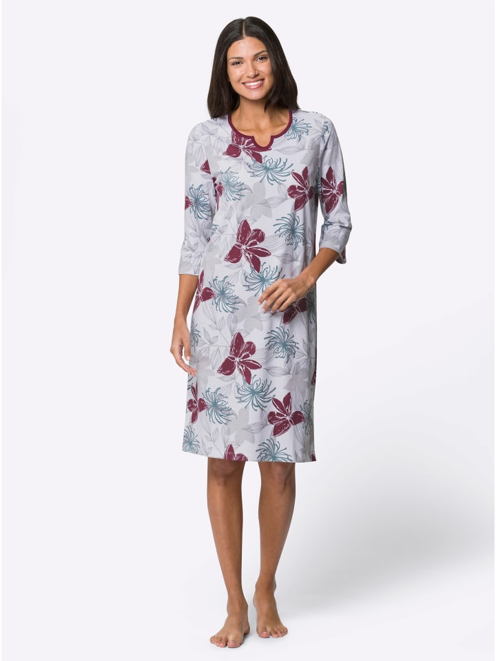 

Ночная рубашка с бордовым и светло-серым принтом Sieh an!