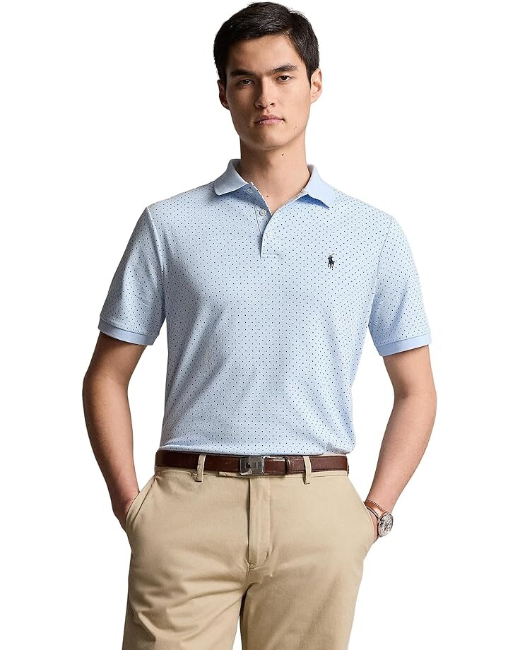 

Поло Polo Ralph Lauren Classic Fit Print Soft Cotton Polo Shirt, цвет Exce Dot/Office Blue Heather