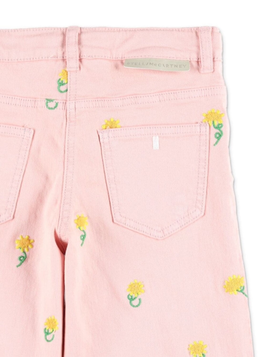 Stella McCartney Kids прямые джинсы с вышивкой, розовый — фото 3