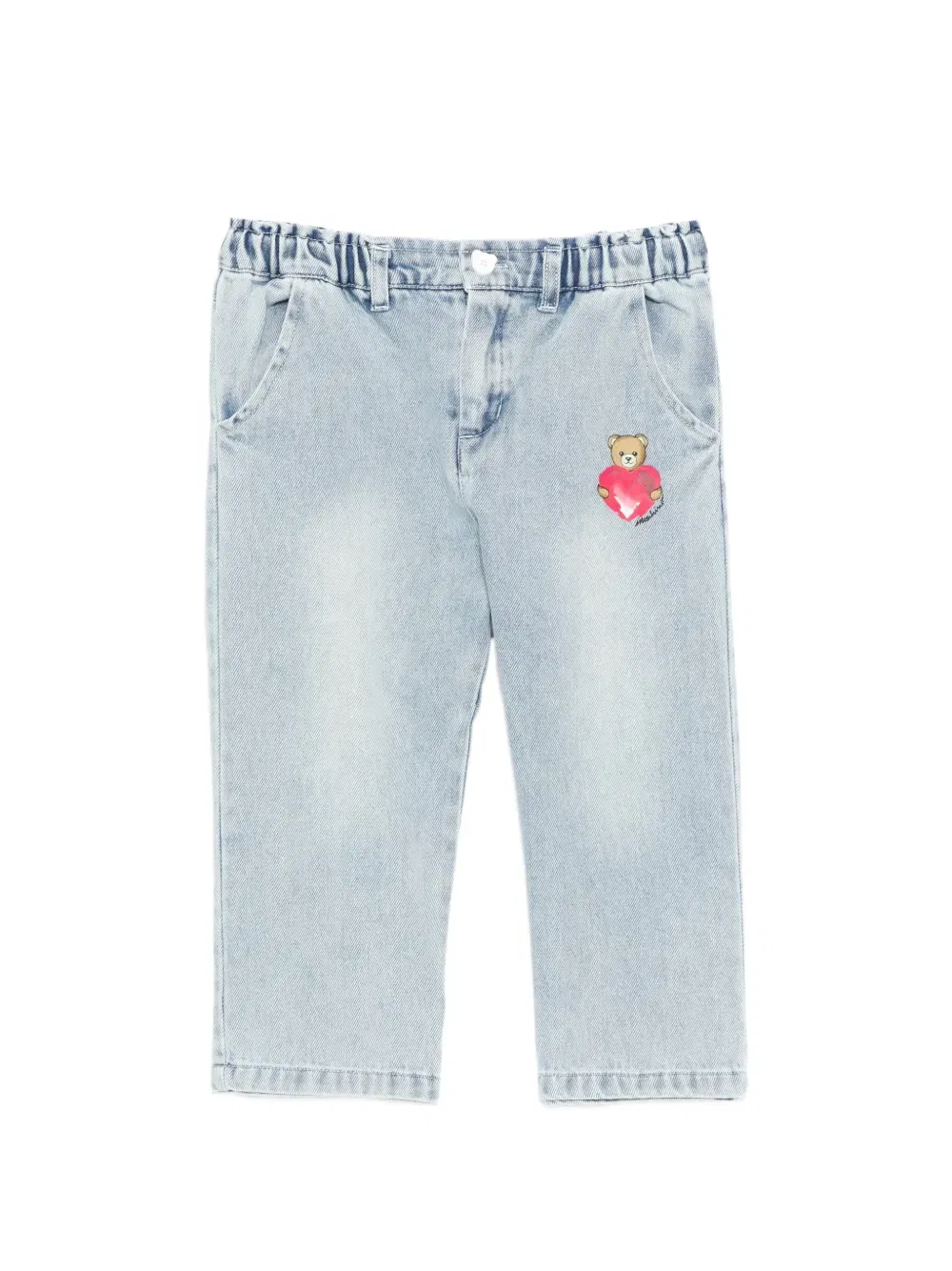 Брюки прямого кроя с логотипом Moschino Kids, синий
