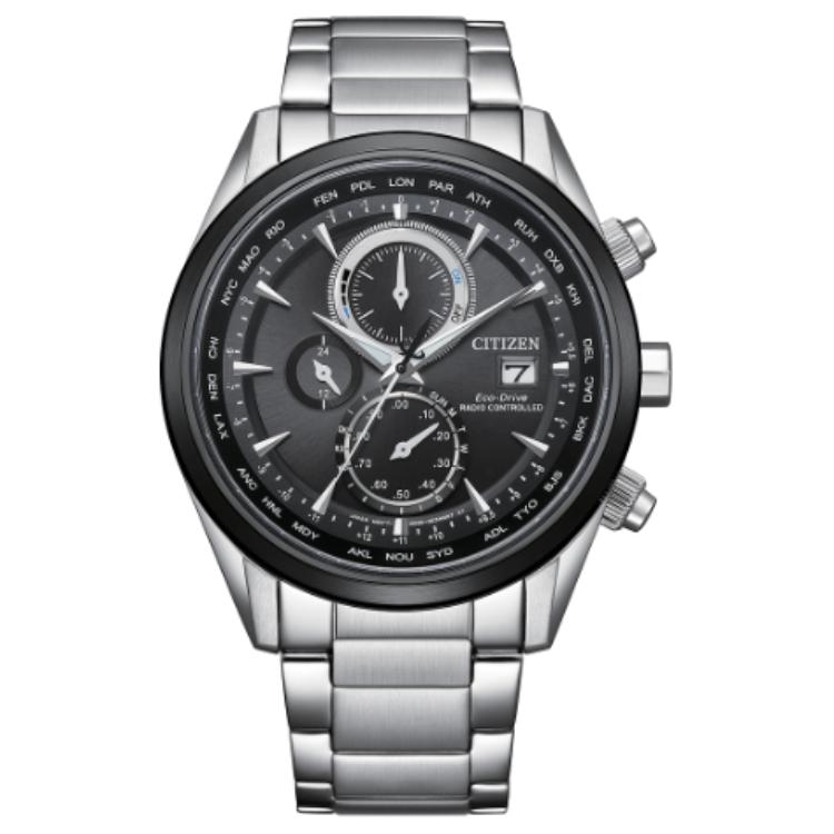 

CITIZEN Коллекция наручных часов с солнечным кварцевым механизмом, мужские часы с ремешком из нержавеющей стали, 43 мм, черный циферблат