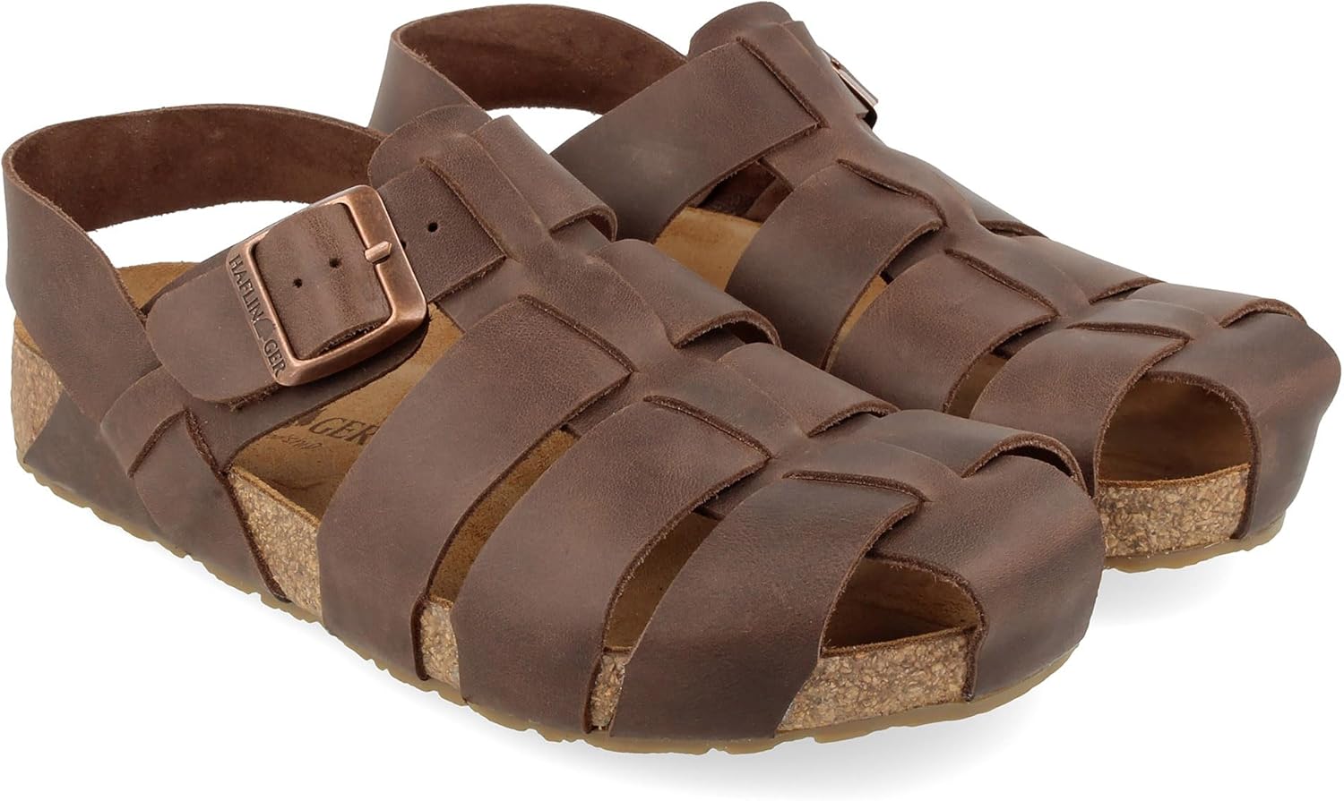 

Сандалии HAFLINGER Pete из кожи с резиной подошвой и стелькой из корка и латекса, унисекс, коричневый