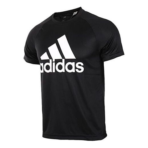 

Футболка d2m tee logo printing casual sports black Adidas, черный