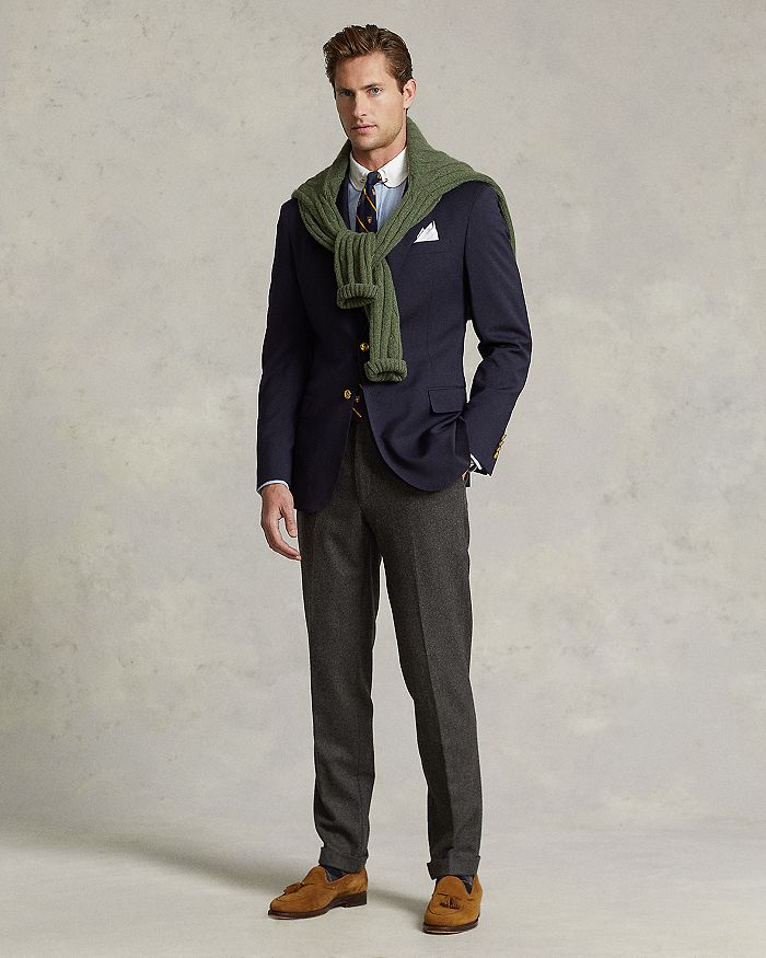 Спортивное пальто из шерстяного твила Polo Ralph Lauren, синий — фото 2