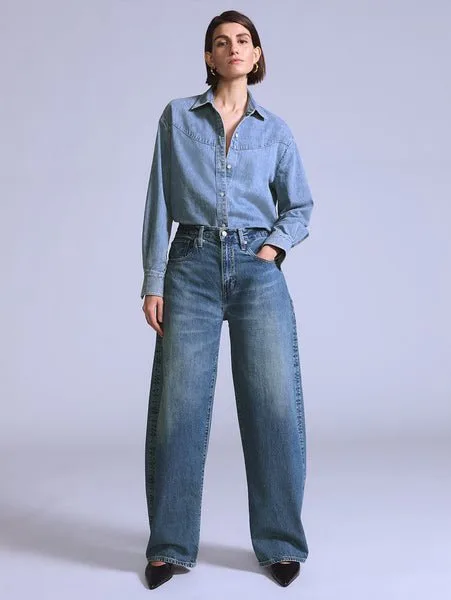 Джинсы BLUETAB Barrel Jeans, цвет Medium, цвет индиго, произведено в Японии Levi's, Medium Indigo - Worn In — фото 2