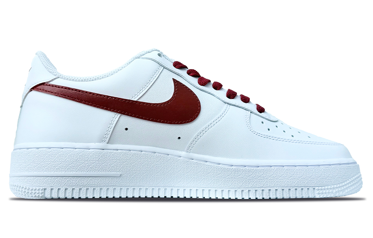 Nike Air Force 1 Low Top Skateboard Shoes мужские, бордовые — фото 3