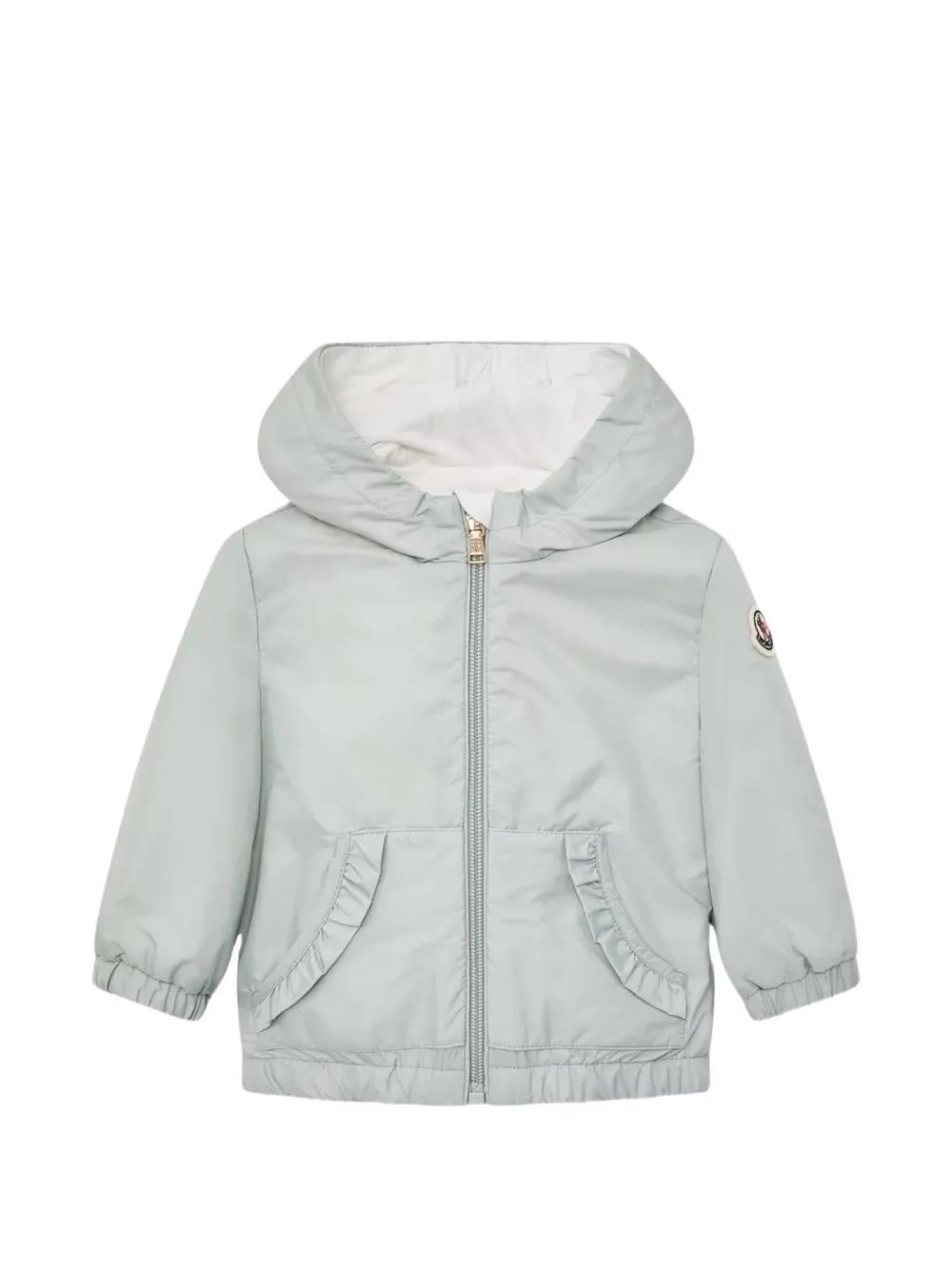

Куртка с оборками и капюшоном Moncler Enfant, серый