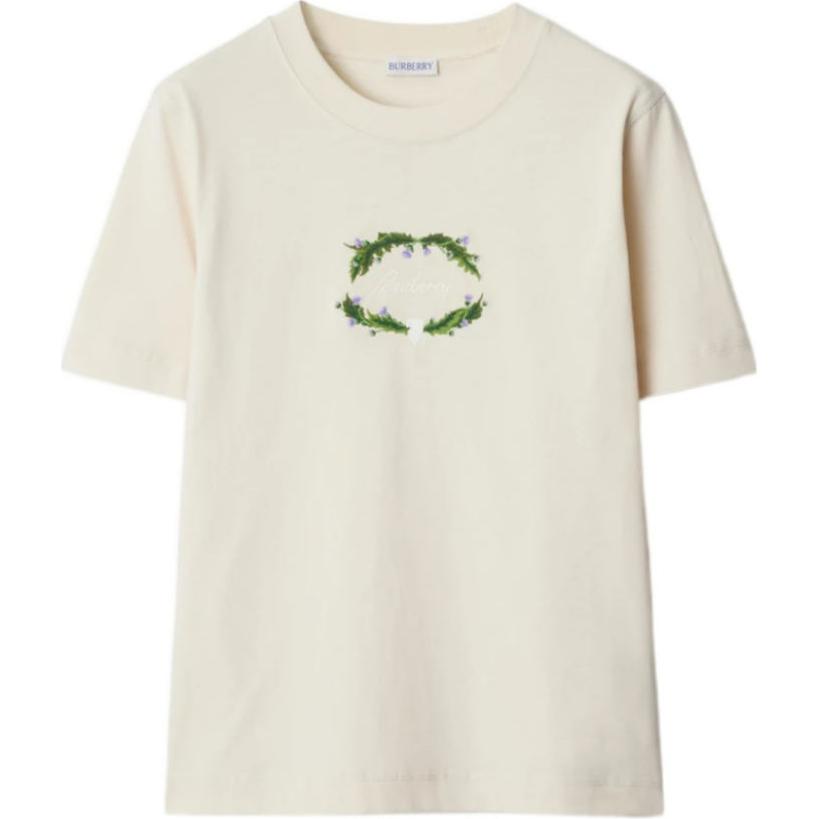 

Футболка из хлопка с вышитым логотипом Burberry, Tundra