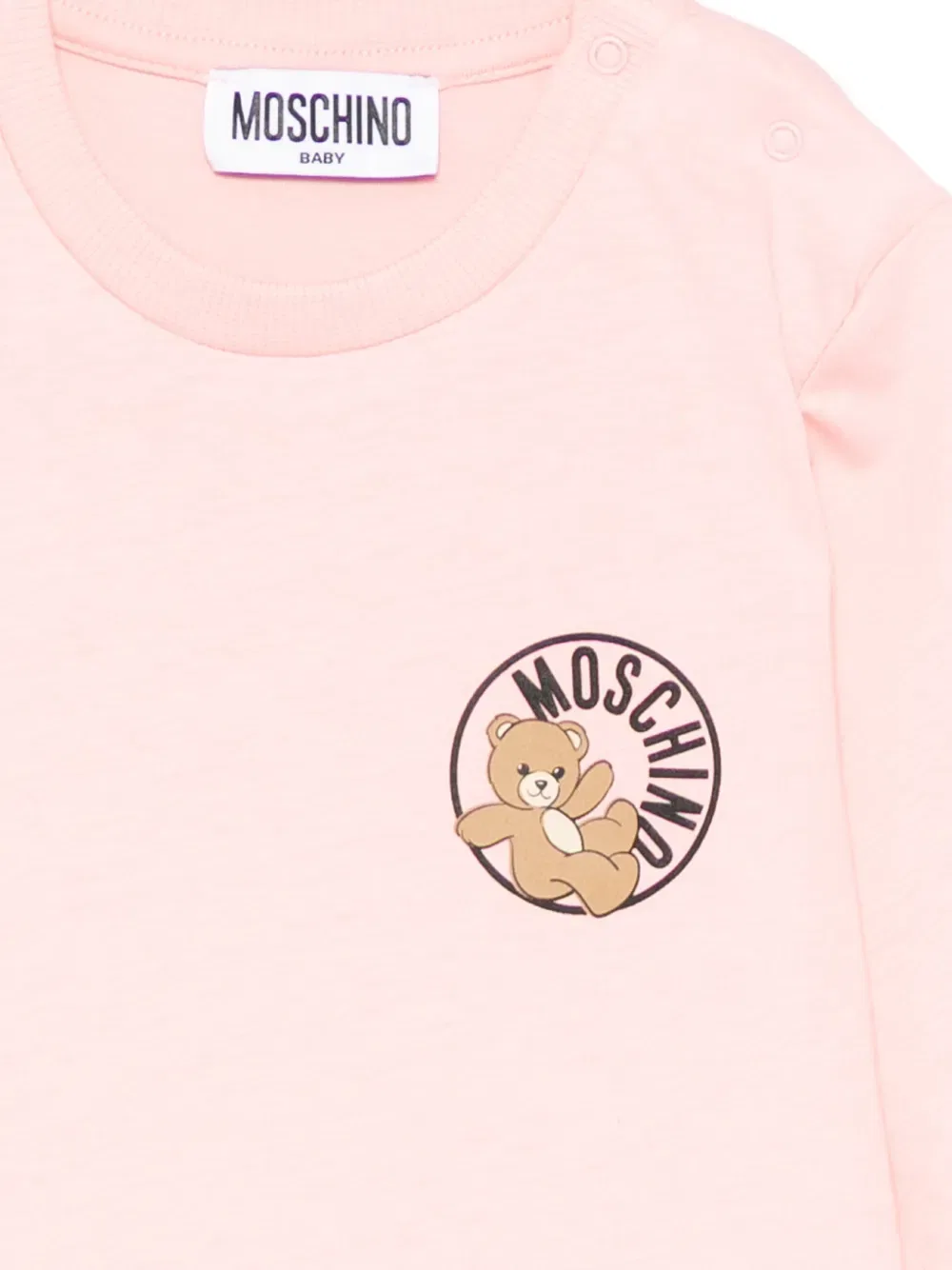 Футболка с изображением плюшевого мишки Moschino Kids, розовый — фото 3