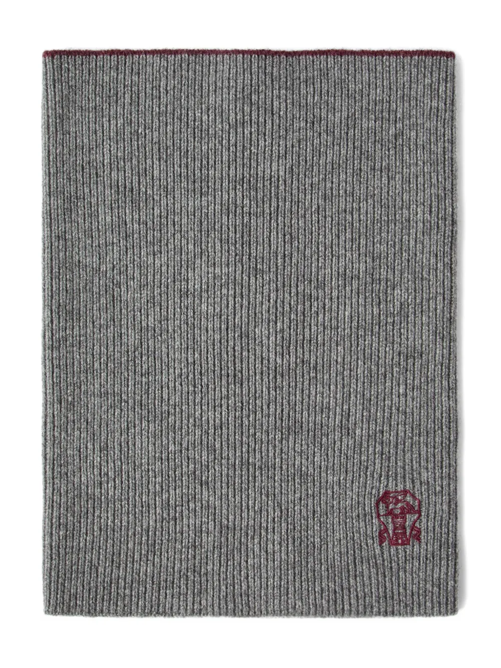 

Манишка в рубчик с вышивкой Brunello Cucinelli, серый