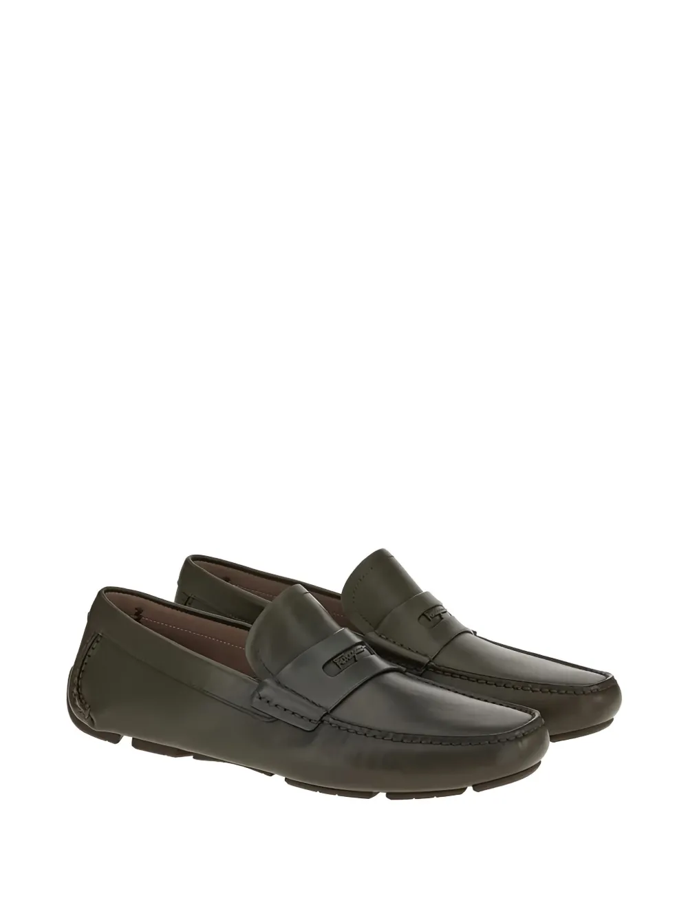 Кожаные мокасины с прорезями для пенни Ferragamo, коричневый — фото 2