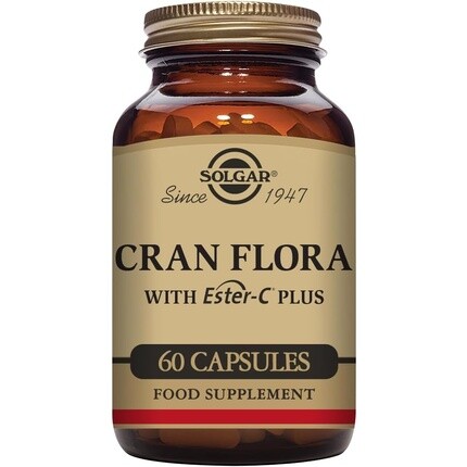 

Растительные капсулы с клюквой Cran Flora — поддержка иммунитета, борьба со свободными радикалами, снижение усталости и усталости, веганство, без глютена, Solgar