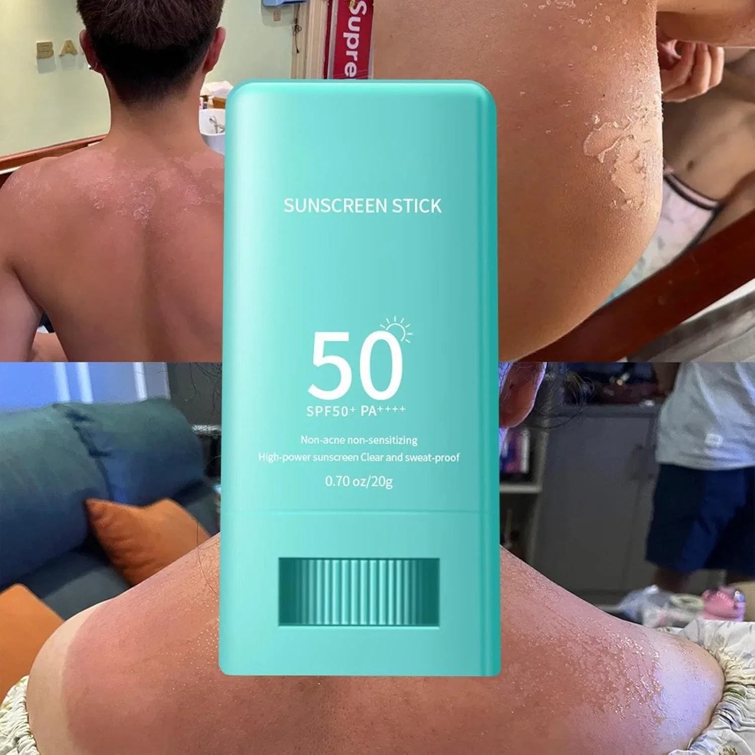 Солнцезащитный стик для чувствительной кожи SPF 50 Generic, голубой, 50 г — фото 4