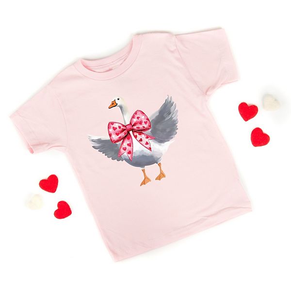 Футболка Valentine goose coquette с коротким рукавом для малышей The Juniper Shop, Black — фото 2