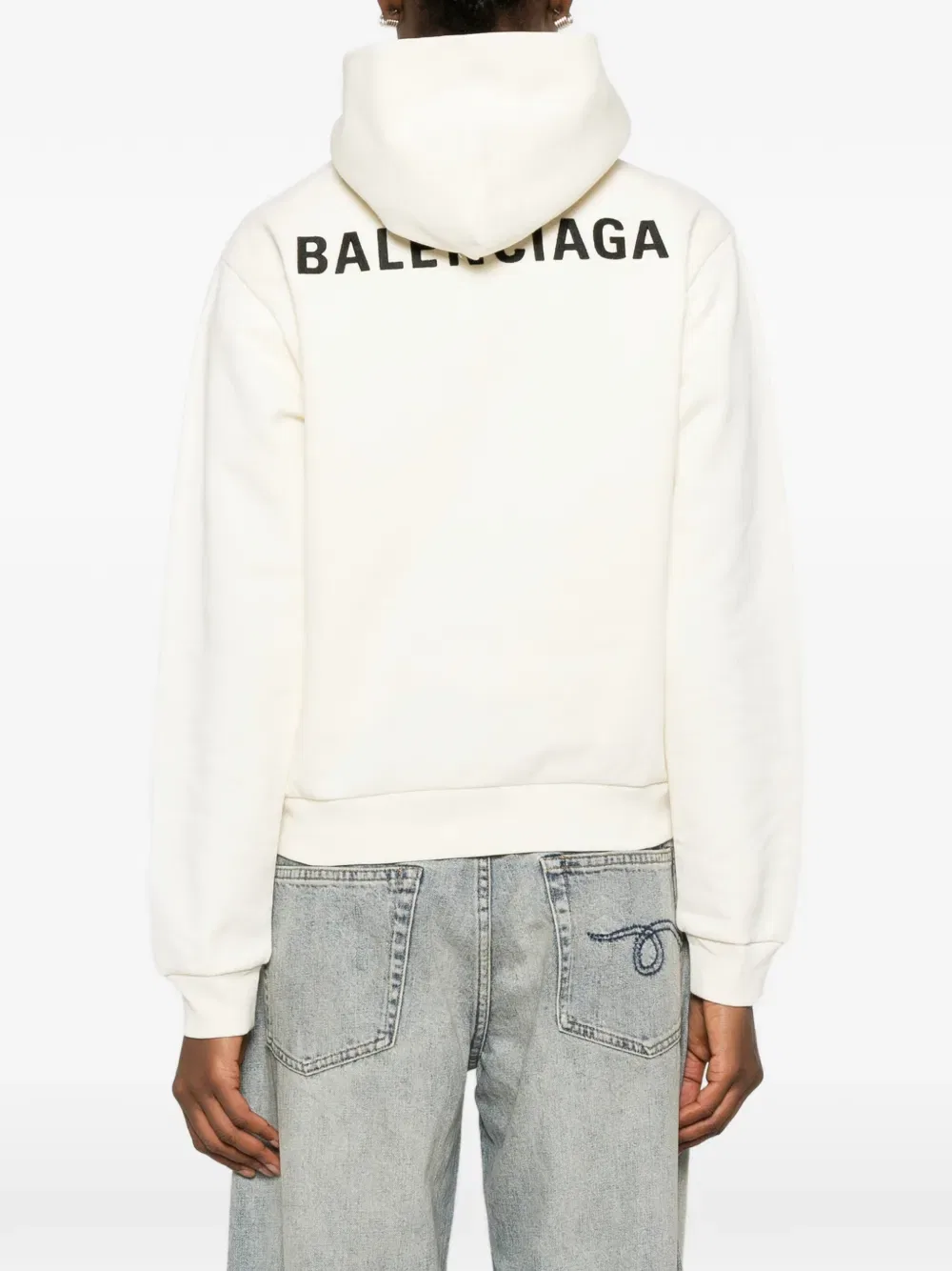 Толстовка с карманом-кенгуру Balenciaga, нейтральный — фото 4