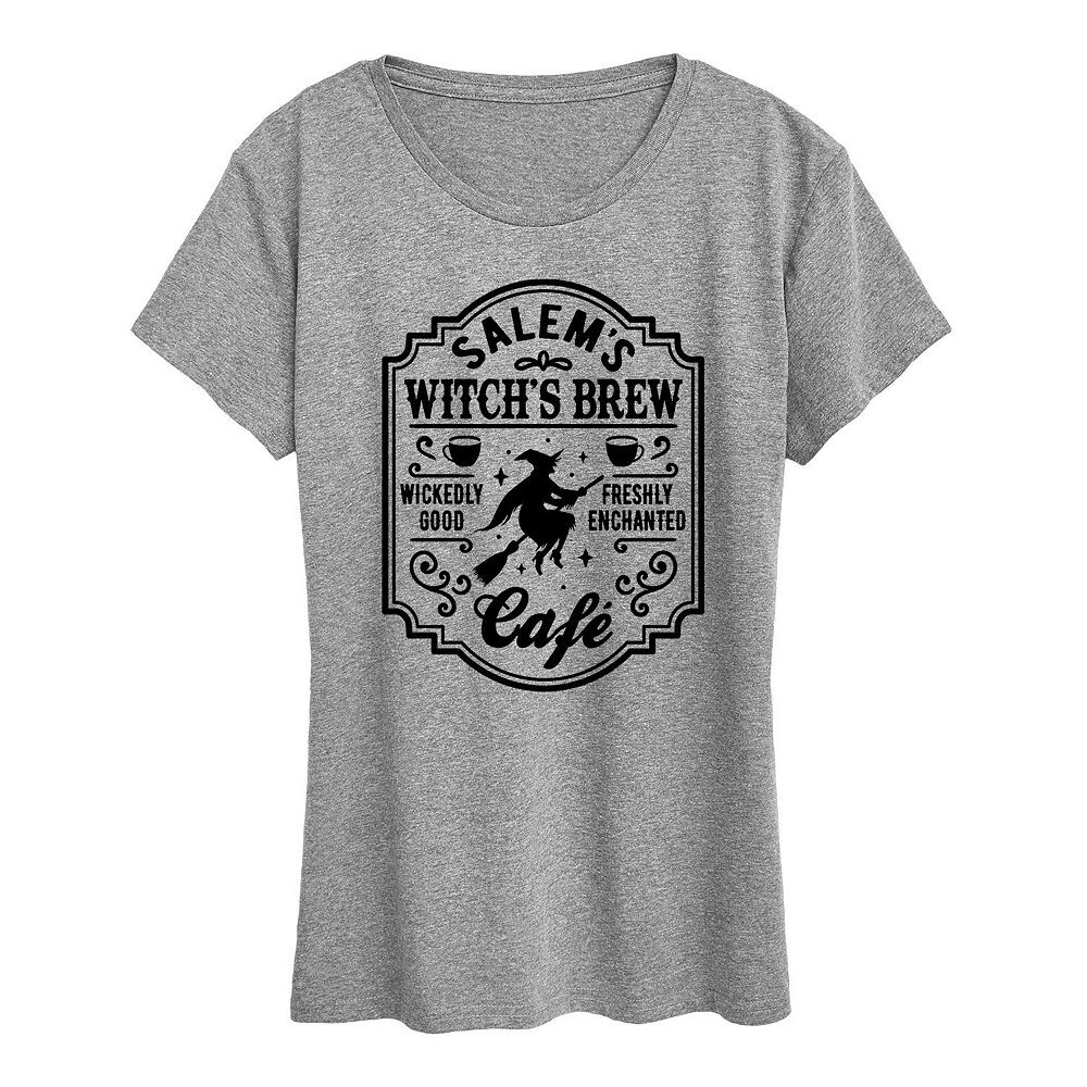 

Женская футболка Salems Witchs Brew Cafe на Хэллоуин Licensed Character, серый