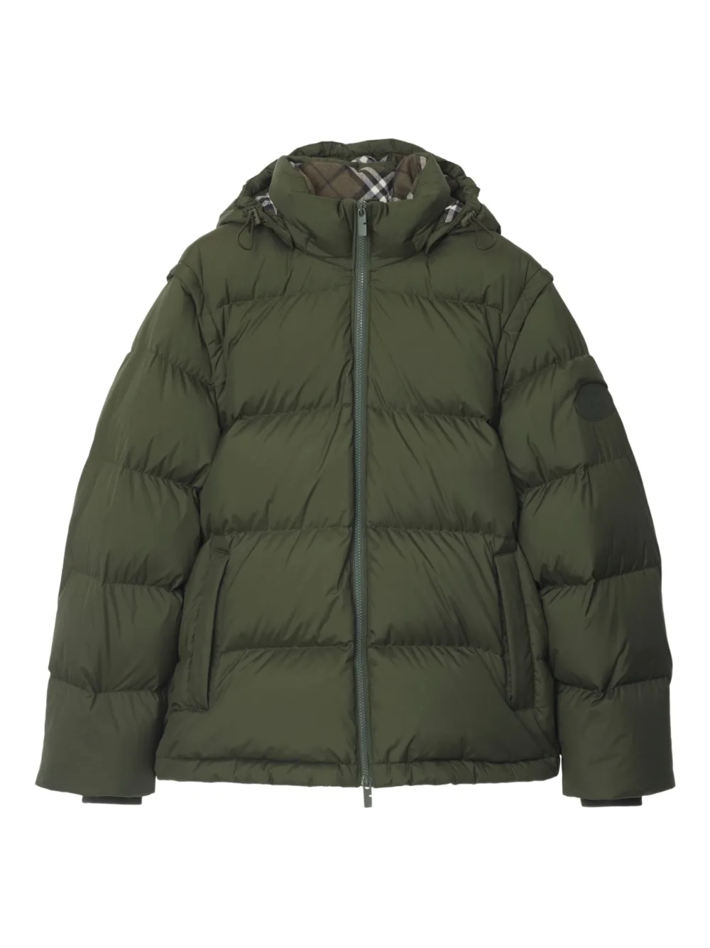 

Пуховик со съемными рукавами BURBERRY, зеленый