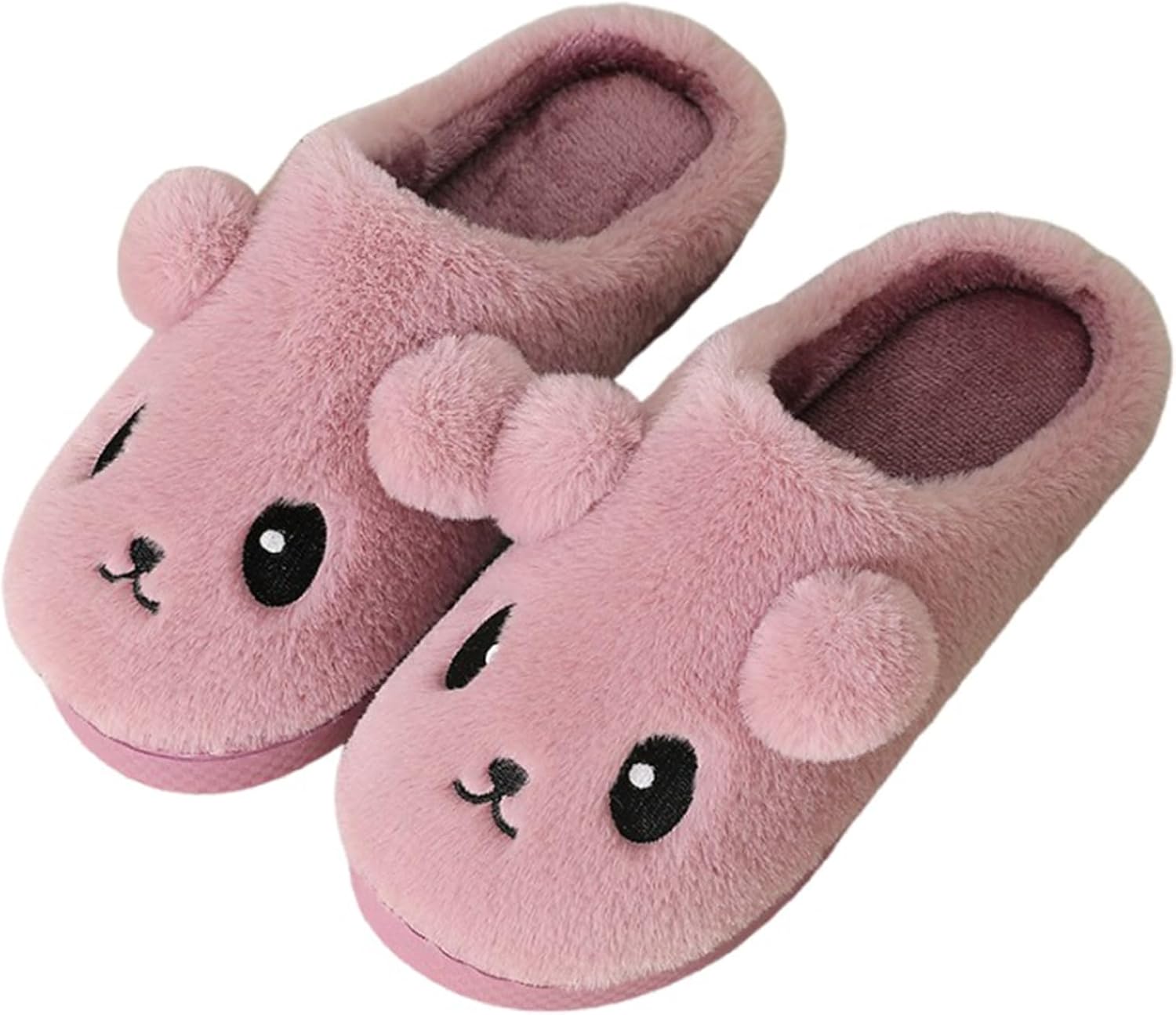 

Женские и мужские пушистые уютные тапочки с флисовой подкладкой, с изображением медведя, с эффектом памяти, для дома и улицы (42-43, серый) Znel