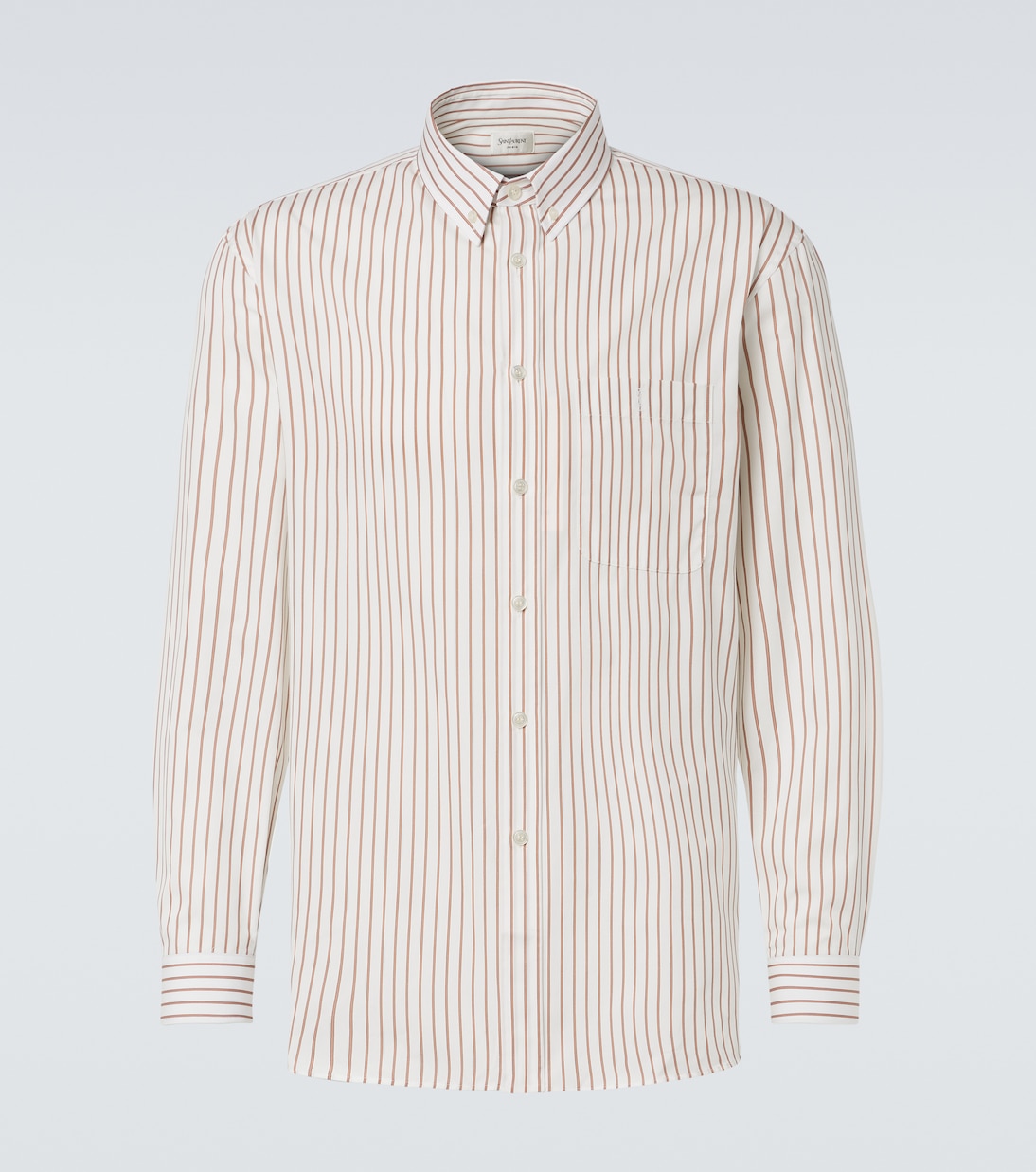 

Рубашка из поплина в полоску Cassandre Saint Laurent, Creme Caramel