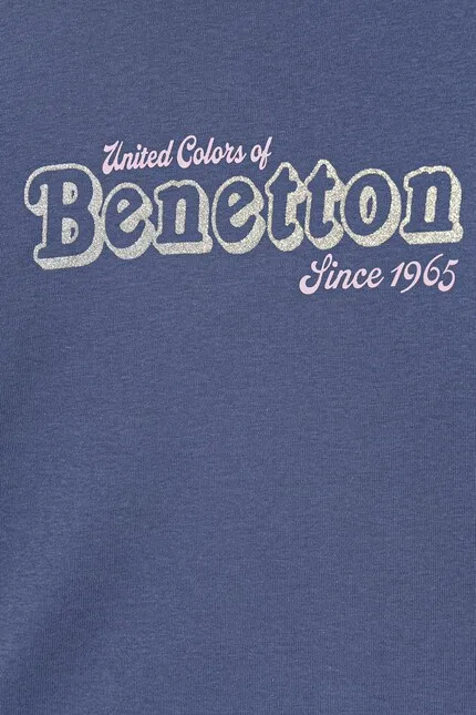 Лонгслив детский хлопковый United Colors of Benetton, синий — фото 3