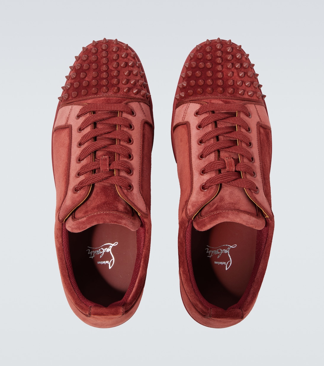 Кроссовки Louis Junior Spikes из замши Christian Louboutin, Brownie/Brownie Mat — фото 4