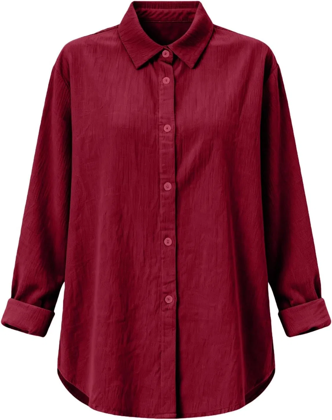 Блуза, длинный рукав, Button-Down Shirt, красный — фото 3