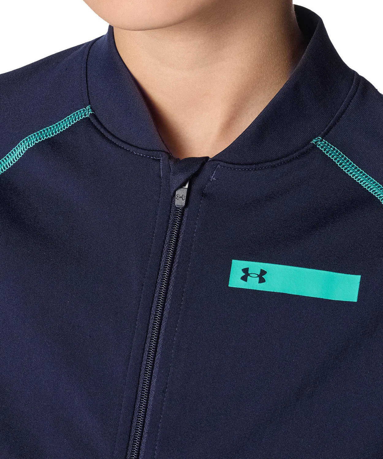 Купальник-джекет с полной застежкой-молнией Under Armour, детский, темно-синий — фото 4