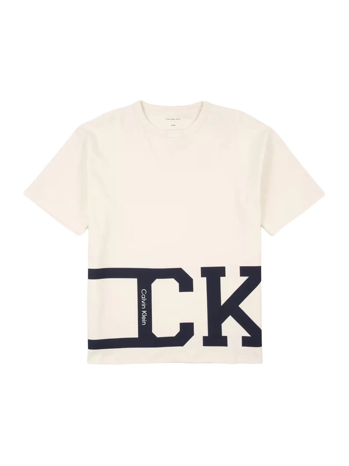 Джинсовая рубашка Calvin Klein Jeans VARSITY светло-бежевого цвета