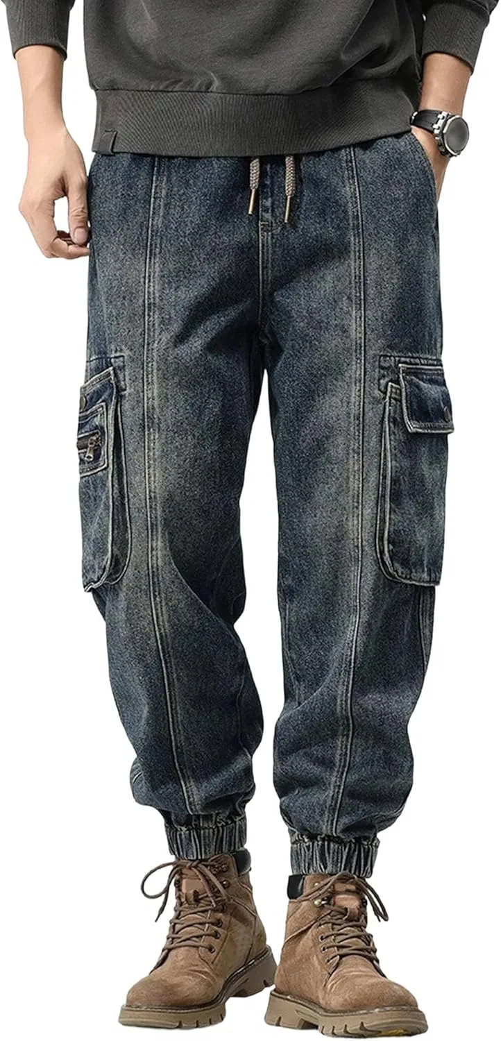 Джинсы карго Slim Straight, синий
