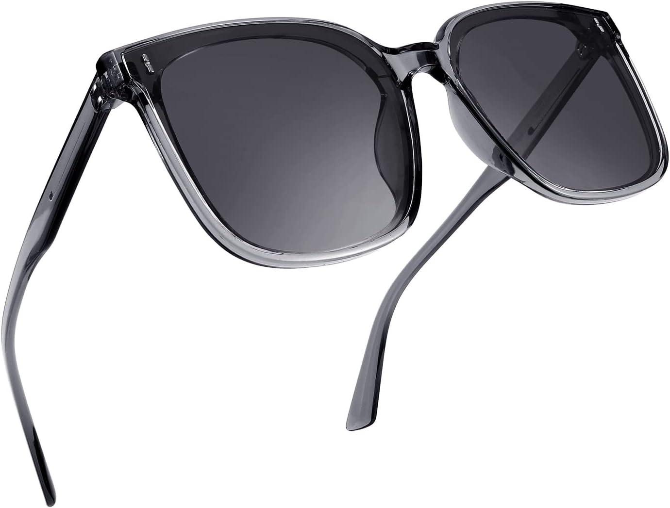 

FEISEDY Женские большие винтажные поляризованные солнцезащитные очки квадратной формы, милые, модные, классические, простые, мужские B2758, 002 Transparent Grey Frame & Grey Lens