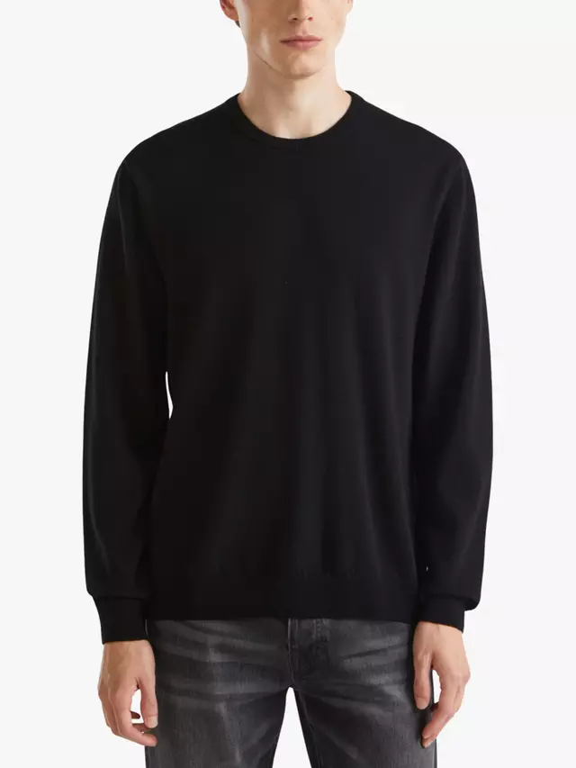 

Свитер Benetton Merino Wool Crew Neck, черный