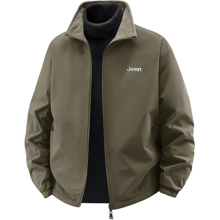 

Пуховик Unisex Turtleneck Moderate Reversible Jeep, military зеленый