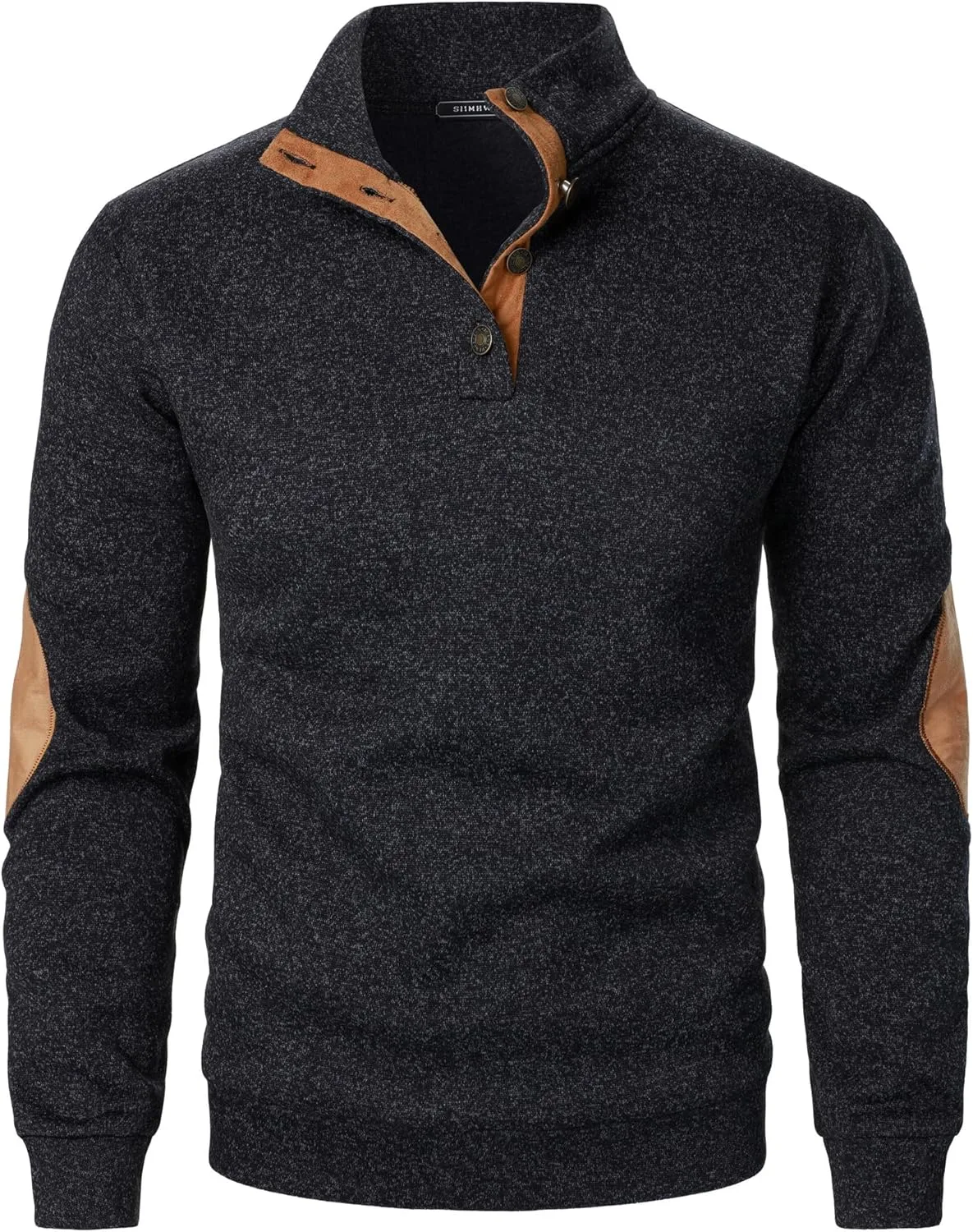 

Свитер-пуловер для мужчин с воротником на пуговицах и длинными рукавами